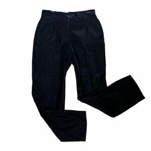 Vintage 90s Velvet High Rise Pants M Black Tapered
